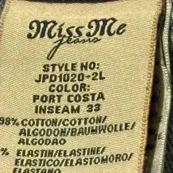 Miss Me Irene Boot Cut Low Rise Denim Jeans 28 x 32 Western Distressed Rodeo - Picture 8 of 12